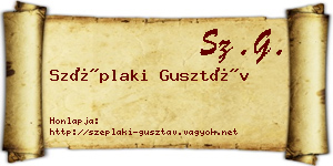 Széplaki Gusztáv névjegykártya