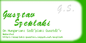 gusztav szeplaki business card